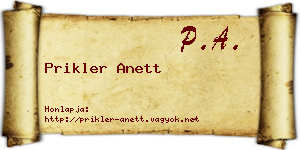Prikler Anett névjegykártya