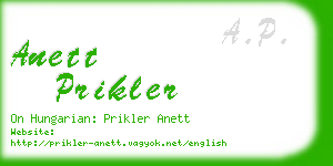 anett prikler business card